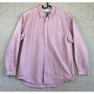 Mens Sz Large Territory Ahead Heather Red Long Sleeve Button Up Shirt